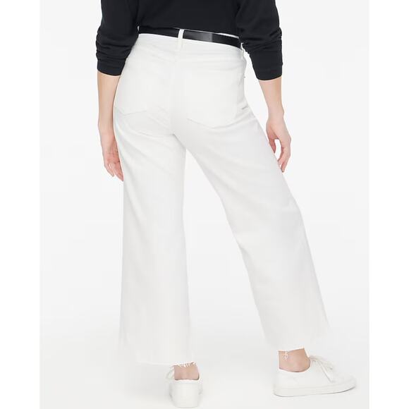 NWT J.Crew Curvy Wide Leg Cropped Jean In All Day Stretch White Size 26 - Picture 2 of 8